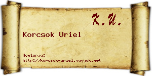 Korcsok Uriel névjegykártya